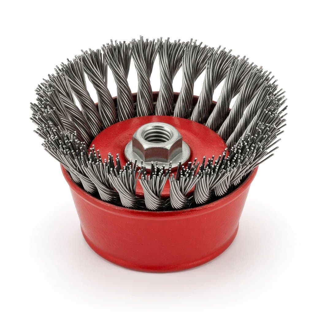 2.5" Knotted Steel Wire Cup Brush, 0.5 mm Wire
