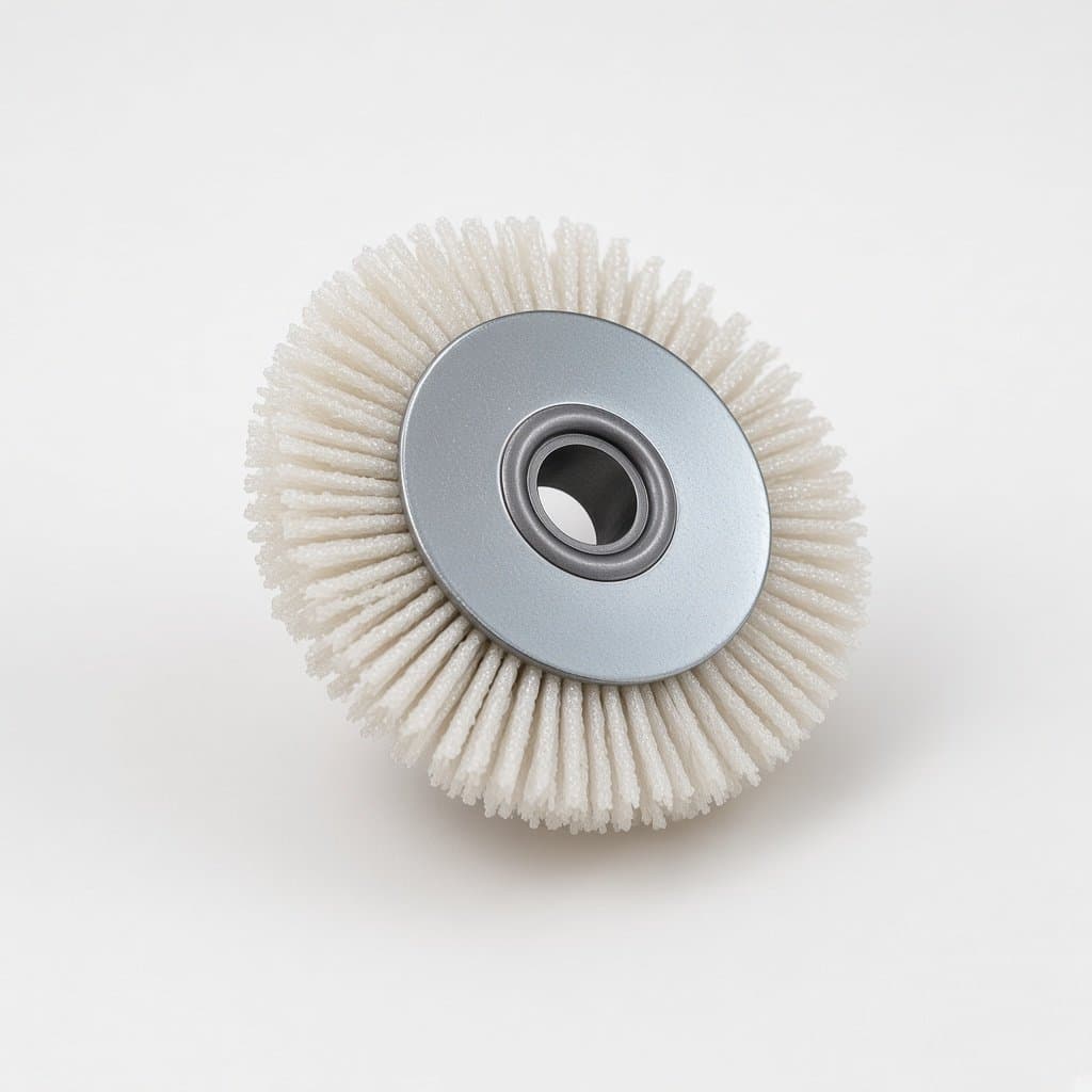 3 in Narrow-Face Ceramic 80 Grit Crimped Nylon Wheel Brush