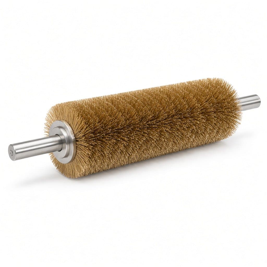Brass-Coated Steel Wire Spiral Roller Brush, Ø176 mm, 610 mm Face