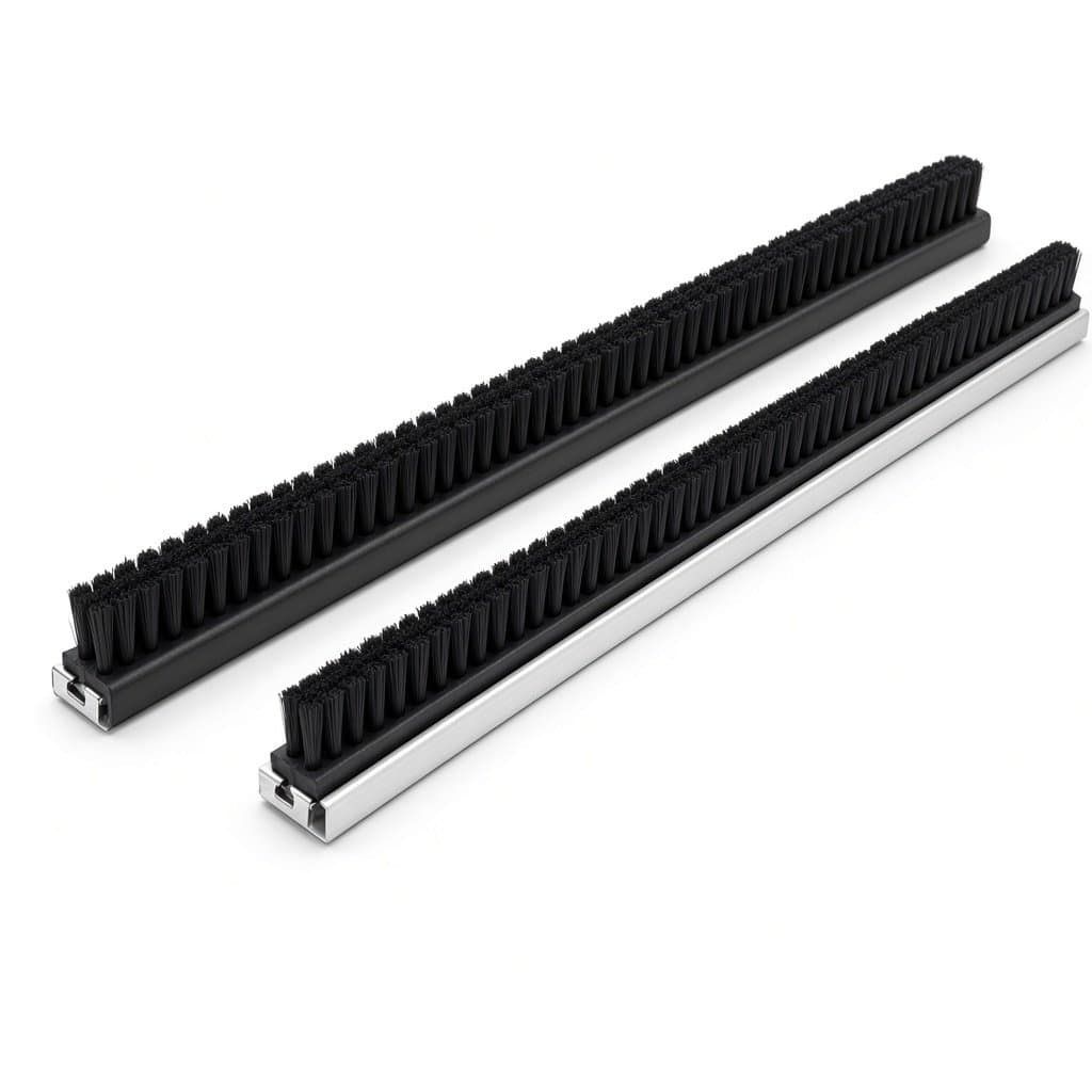 Escalator Skirt Brush, Black Nylon, Single or Double Row