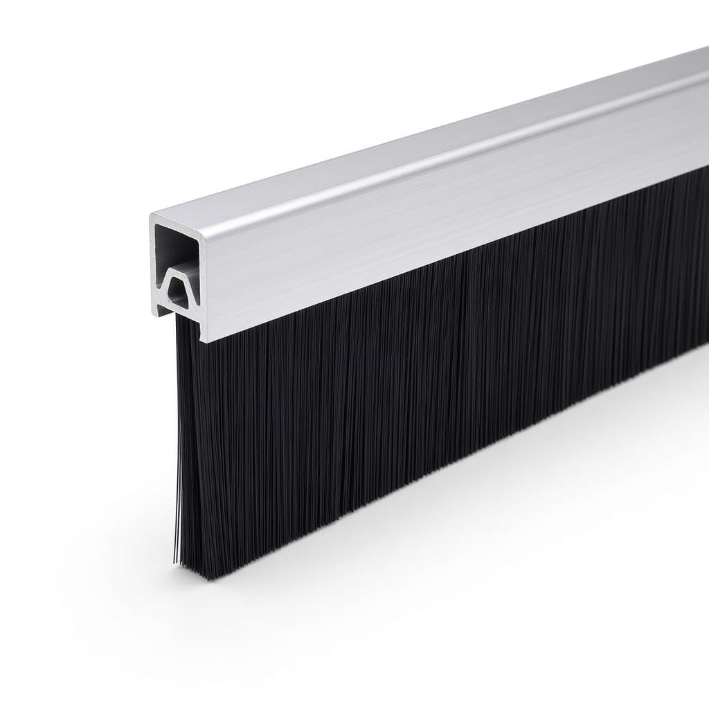 Roller Door Bottom Seal Brush, 70 mm PA66 Nylon, 30 mm Aluminium Holder