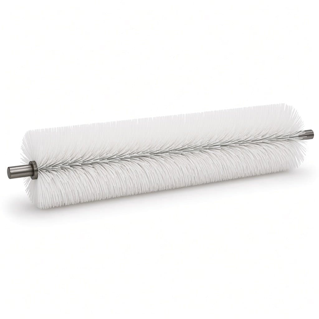 White Nylon Spiral Roller Brush, 250 mm × 1300 mm, 1.5 mm Filament