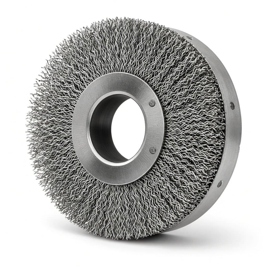 Wide-Face Crimped Steel Wire Wheel, 200 × 32 mm Bore